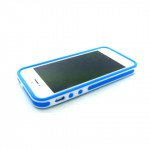 Wholesale iPhone 5 5S 2 in 1 Bumper  (White-Blue)